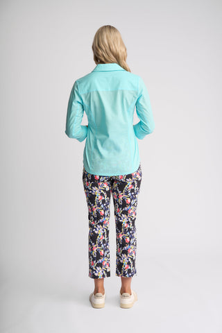 Isla Shirt With Side Ribbing - Marine - 4032 - All About A Girl