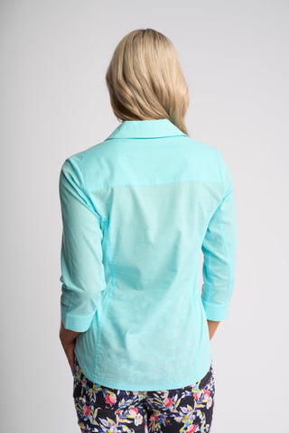 Isla Shirt With Side Ribbing - Marine - 4032 - All About A Girl