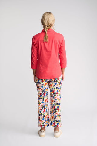 Isla Shirt With Side Ribbing - Raspberry - 4032 - All About A Girl