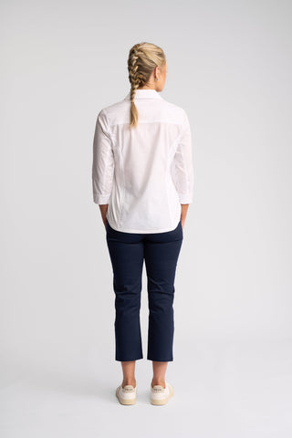 Isla Shirt With Side Ribbing - White -  - All About A Girl