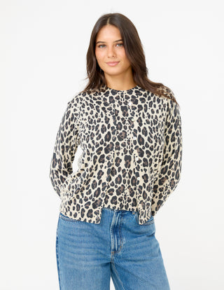 Jackie Knit Cardigan - Leopard