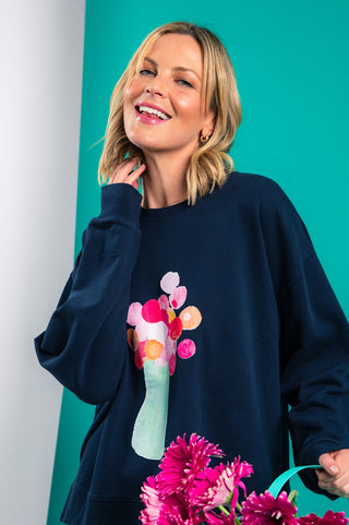 Janey Floral Crew - Navy - 8139080.NAVY - allaboutagirl