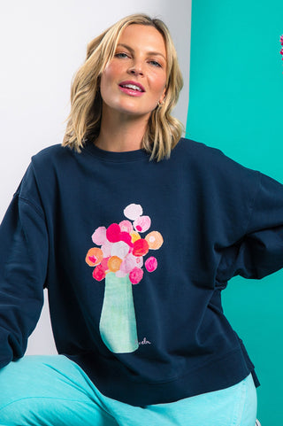 Janey Floral Crew - Navy - 8139080.NAVY - allaboutagirl