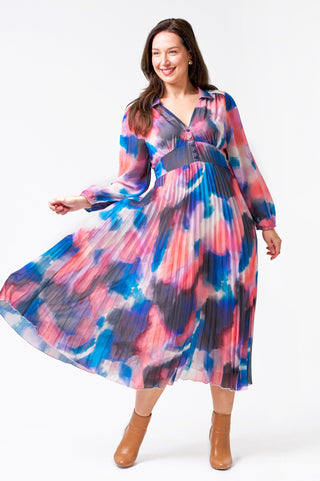 Janie Pleated Dress - Multi Dye - C24041188 - allaboutagirl