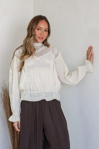 Embroidered Vintage Blouse - Natural