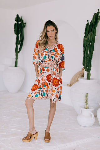 Emilie Wrap Dress - Red/White