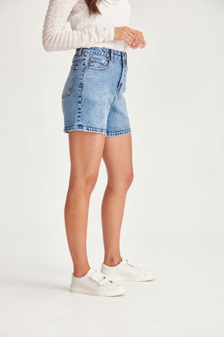 Junkfood Lucy Shorts - Blue - E7 1 Lucy - allaboutagirl