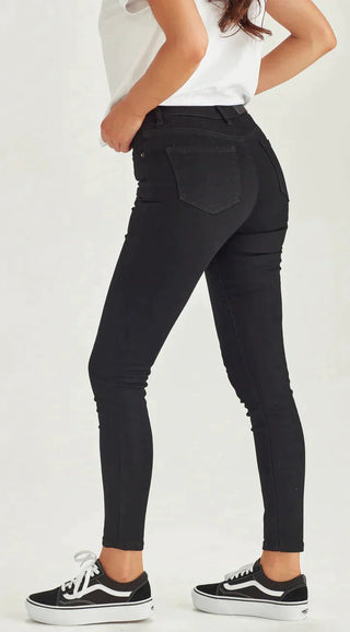 Junkfood Slip Ankle Grazer Jeans - Black - LG30228B - allaboutagirl