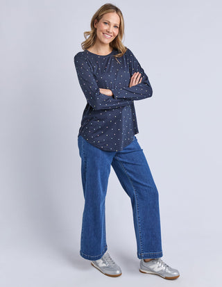 Kaja Long Sleeve Tee - Navy - 8178062.NAVY - All About A Girl