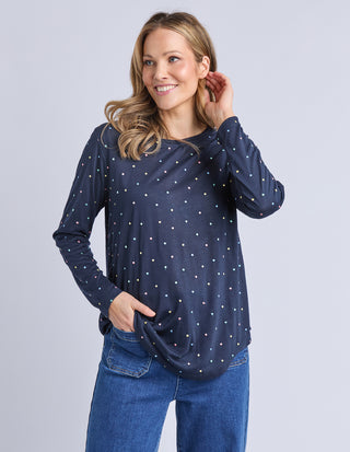 Kaja Long Sleeve Tee - Navy