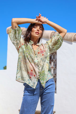 Barcelona Multi Top - Khaki/Blush