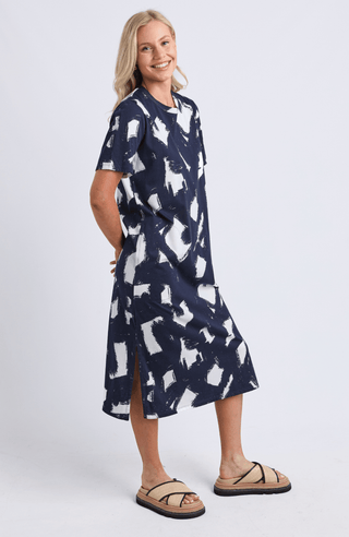 Klee Tee Dress - Navy Print - 8188052.NAVY - All About A Girl