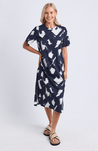 Klee Tee Dress - Navy Print - 8188052.NAVY - All About A Girl