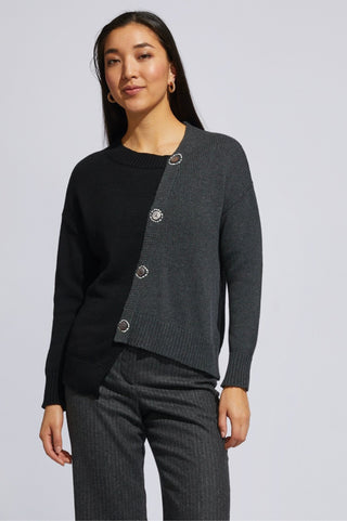 LD+Co Button Detail Knitwear - Black - LC6177 - allaboutagirl