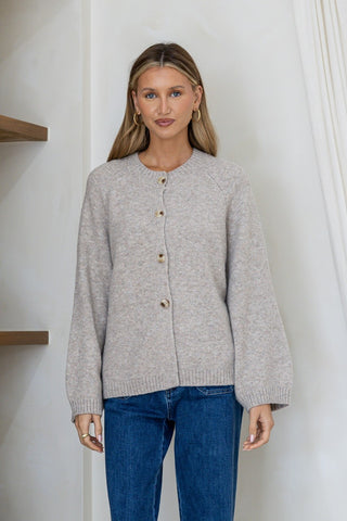 Lennox Long Sleeve Cardigan - Warm beige