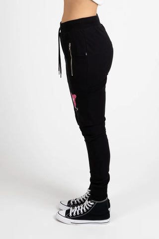 Escape Trackies Leopard - Black/Pink