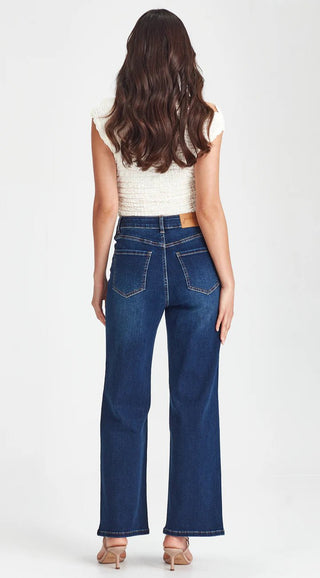 Libby Wide Leg Jeans - Dark Blue - J18 - All About A Girl