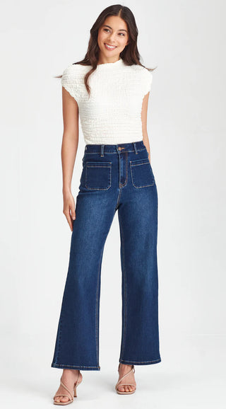 Libby Wide Leg Jeans - Dark Blue