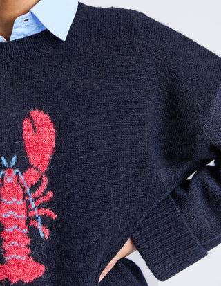 Lobster Intersaid Knit - Classic Navy - 8177032.CNAV - All About A Girl