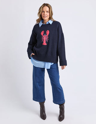 Lobster Intersaid Knit - Classic Navy - 8177032.CNAV - All About A Girl