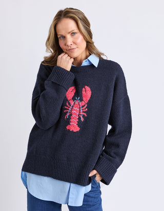 Lobster Intersaid Knit - Classic Navy - 8177032.CNAV - All About A Girl