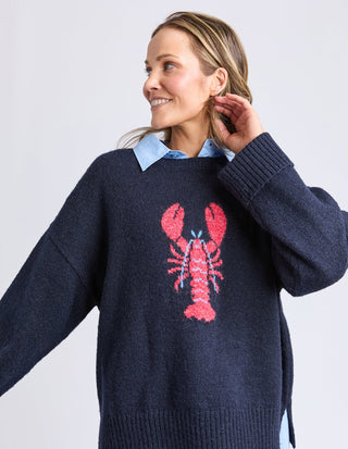 Lobster Intersaid Knit - Classic Navy - 8177032.CNAV - All About A Girl