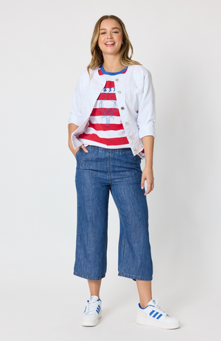 Rhode Island Stripe Tee - Red/White