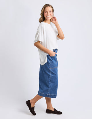 Long Atlas Skirt - Dark Blue Wash - 81D1604.DBLU - All About A Girl