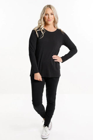 Long Sleeve Taylor T - Shirt - Black - HL274 BLK - allaboutagirl