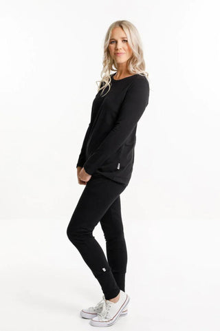 Long Sleeve Taylor T - Shirt - Black - HL274 BLK - allaboutagirl