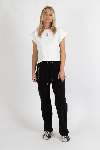 Loose leg Escape Trackies - Black/Silver - F1552F2502-BK/SI - All About A Girl