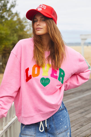 Lover Sweatshirt - Pink - allaboutagirl