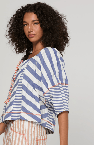 Boom Shankar Lucia Top Ocean Stripe, Back view | AAAG