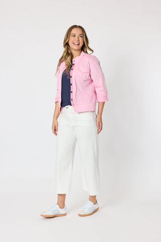 Maggie Denim Jacket - Flamingo - 44017 - All About A Girl