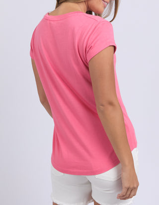 Foxwood Manly Tee Shirt Hot Pink, Back view | AAAG