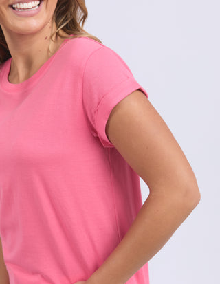 Foxwood Manly Tee Shirt Hot Pink, Detail | AAAG