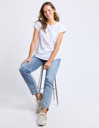 Foxwood Manly Tee Shirt White, Side view | AAAG