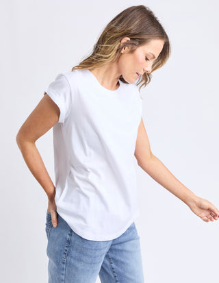 Foxwood Manly Tee Shirt White, Styled front | AAAG