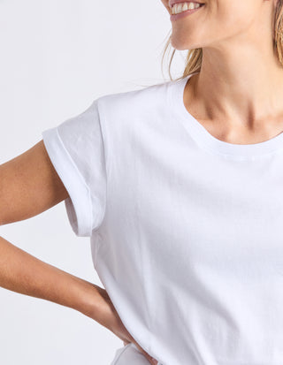 Foxwood Manly Tee Shirt White, Detail | AAAG