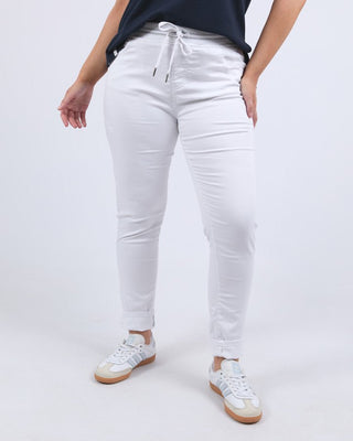 Margo Denim Joggers - White - 81D1394.WHT - All About A Girl