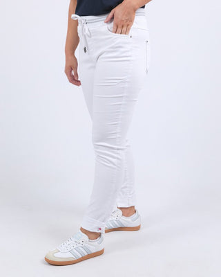 Margo Denim Joggers - White - 81D1394.WHT - All About A Girl