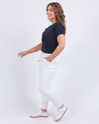 Margo Denim Joggers - White - 81D1394.WHT - All About A Girl