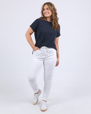 Margo Denim Joggers - White - 81D1394.WHT - All About A Girl