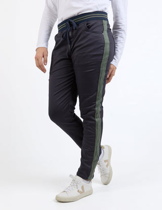 Margo Joggers With Khaki Side Tape - Navy - 81D1471.NAVY - All About A Girl