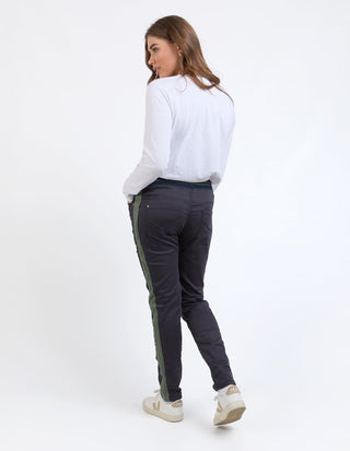 Margo Joggers With Khaki Side Tape - Navy - 81D1471.NAVY - All About A Girl