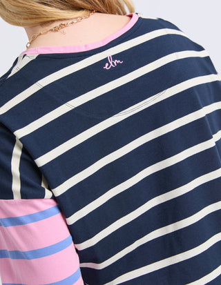 Marta Stripe Long Sleeve Tee - Pink/White/Navy Stripe - 8139059.PTPK - All About A Girl