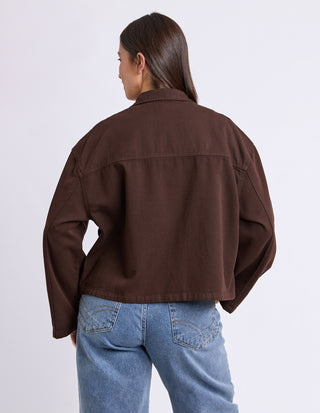 Elm May Jacket Chocolate, Front full length | AAAG