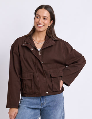 Elm May Jacket Chocolate, Front view | AAAG