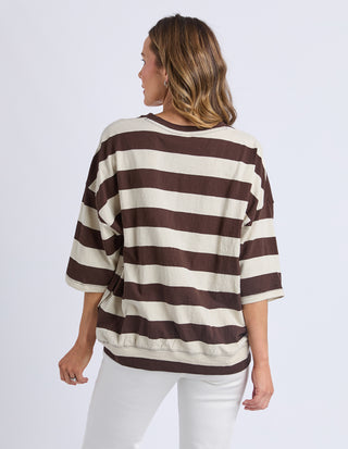 Mazie Block Sweatshirt - Coffee/Marshmellow