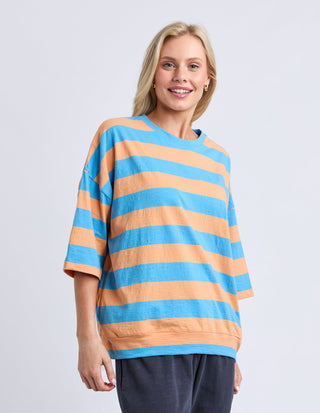 Mazie Block Stripe Sweatshirt - Blue - 81X4398.BLU - All About A Girl